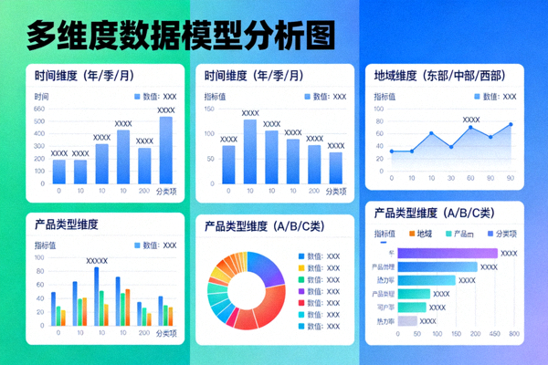 复杂的数据模型可视化图表展示多个分析维度