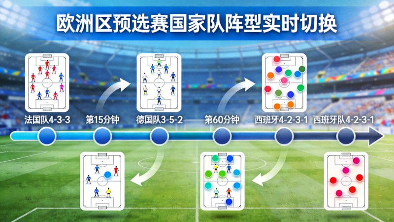 欧洲区预选赛各国家队阵型切换动态图，展示比赛中的实时变化
